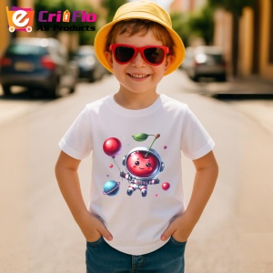 Tricou Cireasa de vara amuzanta astronaut, Fructe, Copii | Dama - Img 3