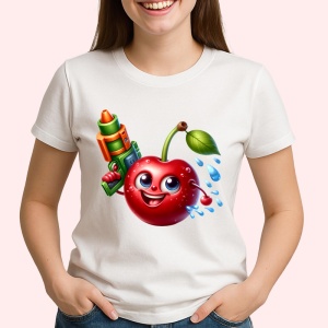 Tricou Cireasa de vara amuzanta pistol cu apa, Fructe, Copii | Dama - Img 2