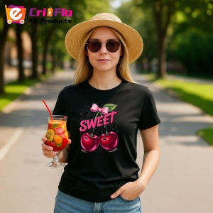 Tricou Cireasa Prea dulce sa fii manevrata, Fructe, Copii | Dama, culoare negru - Img 9