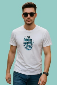 Tricou Citat Motivational Water Yourself First Albastru, din bumbac 100% , tricou alb pentru Copii | Dama | Barbat