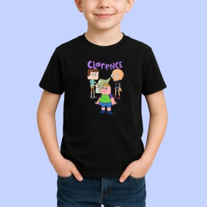 Tricou Clarence copilul curios si prietenii sai excentrici, Copii | Dama | Barbat , tricou negru - Img 2