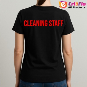 Tricou CLEANING STAFF, Personalizat | Unisex Dama si Barbat, Negru - Img 3