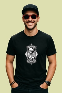 Tricou Clepsidra Alb Negru Timp Abstract, Copii | Dama | Barbat, culoare negru - Img 2
