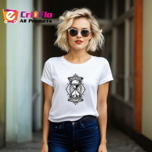 Tricou Clepsidra Alb Negru Timp Abstract, Copii | Dama | Barbat - Img 12
