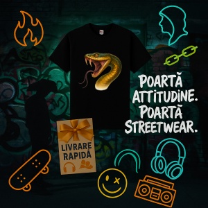 Tricou Cobra Ataca Negru, Copii | Dama | Barbat - Img 12