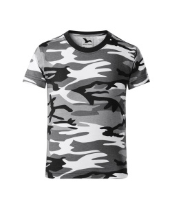 Tricou pentru copii model camuflaj de culoare gri deschis