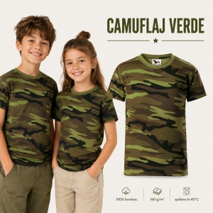 Tricou copii camuflaj Malfini 149 – 100% bumbac, unisex, fete și băieți - Img 12