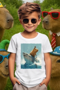 Tricou copii Capybara - Calareste un rechin - Img 3