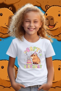 Tricou copii Capybara - Capy Birthday
