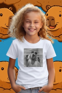 Tricou copii Capybara - Cute selfie