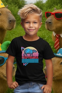 Tricou copii Capybara - Design retro - Img 5