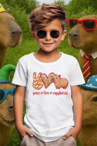 Tricou copii Capybara - Peace, love capybara - Img 3