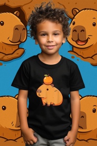 Tricou copii Capybara - portocala pe cap - Img 2