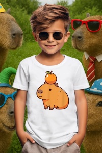 Tricou copii Capybara - portocala pe cap - Img 3