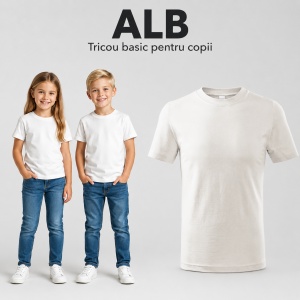 Tricou Copii Clasic Basic Free – Băiat și Fată, 100% Bumbac, Confortabil - Img 11