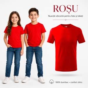 Tricou Copii Classic Malfini – 100% Bumbac, Mânecă Scurtă, Fete și Băieți, 6 Culori - Img 16
