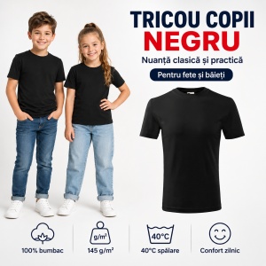 Tricou Copii Classic New Malfini – 100% Bumbac, Mânecă Scurtă, Fete și Băieți, 18 Culori - Img 20