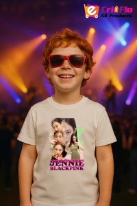 Tricou copii cu formatia BLACKPINK JENNIE , din bumbac 100% - Img 9
