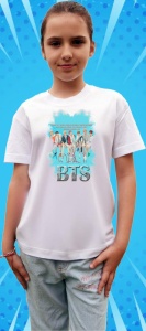 Tricou copii cu formatia BTS 2 , din bumbac 100% - Img 8