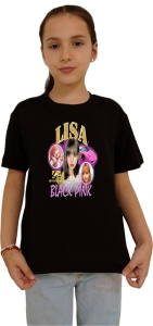 Tricou copii cu formatia LISA BLACK PINK , din bumbac 100% - Img 2