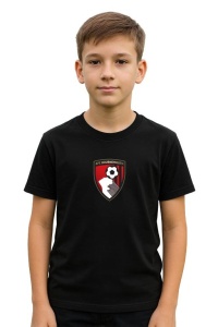 Tricou copii cu logo stema AFC Bournemouth Marea Britanie, din bumbac 100% - Img 2