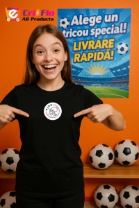 Tricou copii cu logo stema Ajax Amsterdam, din bumbac 100% - Img 5