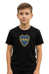 Tricou copii cu logo stema Boca Juniors Argentina, din bumbac 100% - Img 2