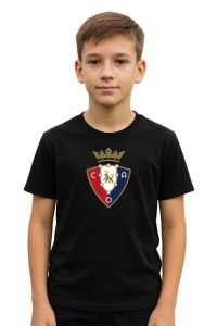Tricou copii cu logo stema CA Osasuna Spania, din bumbac 100% - Img 2