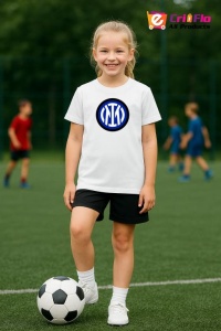 Tricou copii cu logo stema FC InternazionaleMilano Italia, din bumbac 100% - Img 8