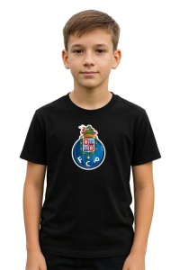 Tricou copii cu logo stema FC Porto Portugalia, din bumbac 100% - Img 2