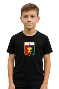 Tricou copii cu logo stema Genoa CFC Italia, din bumbac 100% - Img 2