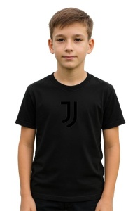 Tricou copii cu logo stema Juventus FC Italia, din bumbac 100% - Img 2