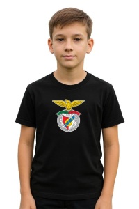 Tricou copii cu logo stema SL Benfica Portugalia, din bumbac 100% - Img 2