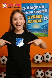 Tricou copii cu logo stema TSG Hoffenheim Germania, din bumbac 100% - Img 5