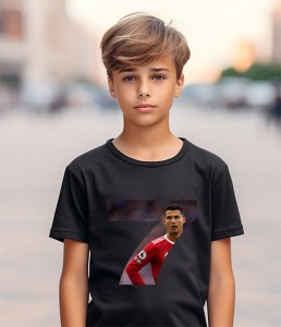 Tricou copii din bumbac 100%, personalizat cu fotbalistul Cristiano Ronaldo - 7 - Cadou
