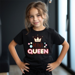 Tricou copii din bumbac 100%, personalizat cu Mini Queen - Cadou