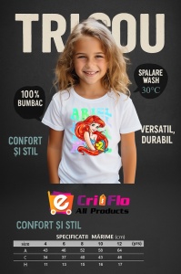 Tricou Copii din bumbac 100%, personalizat cu personajul Ariel - Img 4