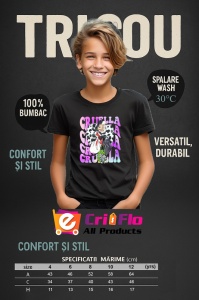 Tricou Copii din bumbac 100%, personalizat cu personajul Cruella De Vil - Img 9