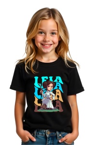 Tricou Copii din bumbac 100%, personalizat cu personajul Leia