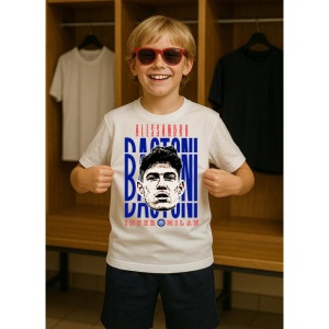 Tricou Copii din bumbac cu fotbalistul Alessandro Bastoni-Inter Milano - Img 7