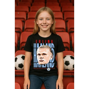 Tricou Copii din bumbac cu fotbalistul Erling Braut Haaland-Manchester City - Img 3
