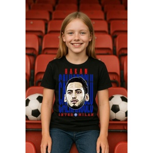 Tricou Copii din bumbac cu fotbalistul Hakan Calhanoglu-Inter Milano - Img 3