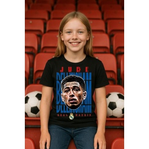Tricou Copii din bumbac cu fotbalistul Jude Victor William Bellingham-Real Madrid - Img 5