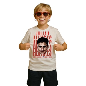 Tricou Copii din bumbac cu fotbalistul Julian Alvarez-Manchester City