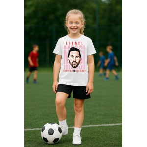 Tricou Copii din bumbac cu fotbalistul Lionel Andres Messi Cuccittini-Inter Miami CF - Img 4