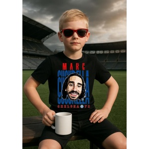 Tricou Copii din bumbac cu fotbalistul Marc Cucurella Saseta-Chelsea FC - Img 3