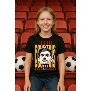 Tricou Copii din bumbac cu fotbalistul Thibaut Courtois-Real Madrid - Img 5