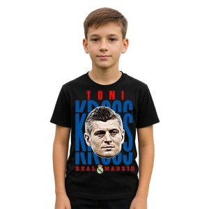 Tricou Copii din bumbac cu fotbalistul Toni Kroos-Real Madrid