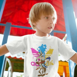 Tricou copii din bumbac personalizat haios Coyote & Roadrunner - Cadou - Img 2