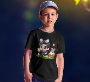 Tricou copii personalizat - Easter SuperMan - din bumbac, personalizat - Cadou - Img 4